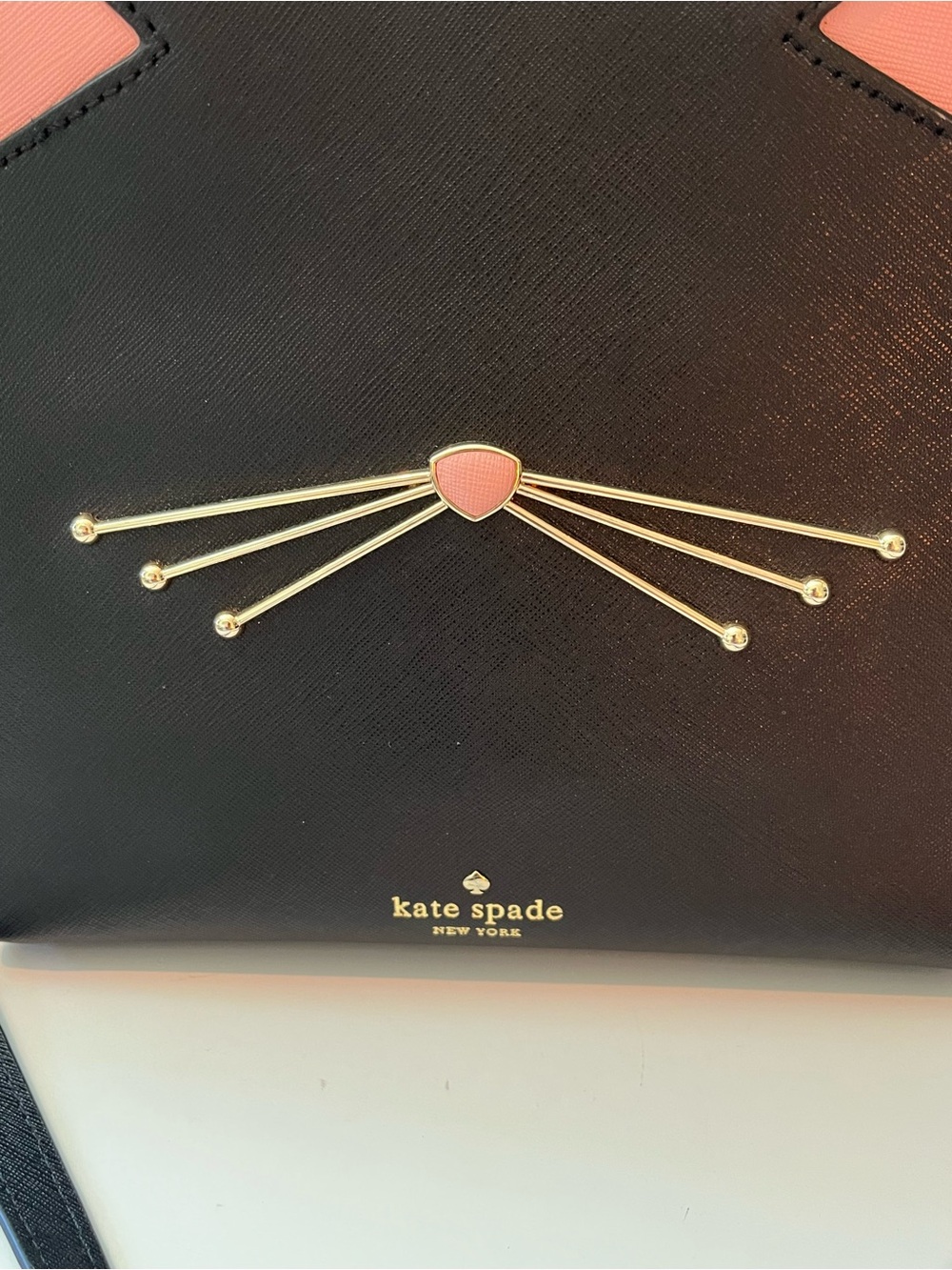 kate spade jazz Black and Pink Cat-Ear Crossbody Bag - Picture 2 of 11